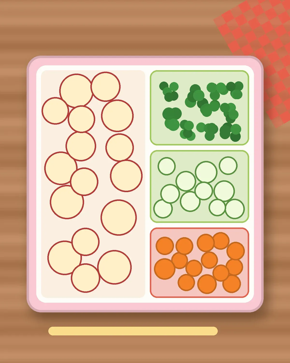 Illustration of Apple Slices with Lemon in a colourful bento box