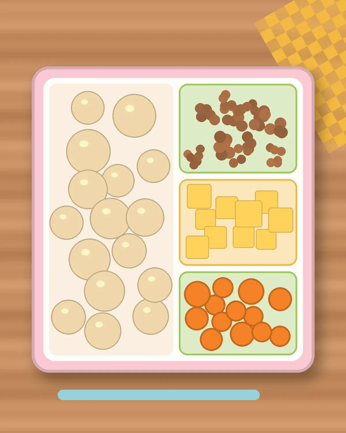 Illustration of Bean & Cheese Quesadilla in a colourful bento box