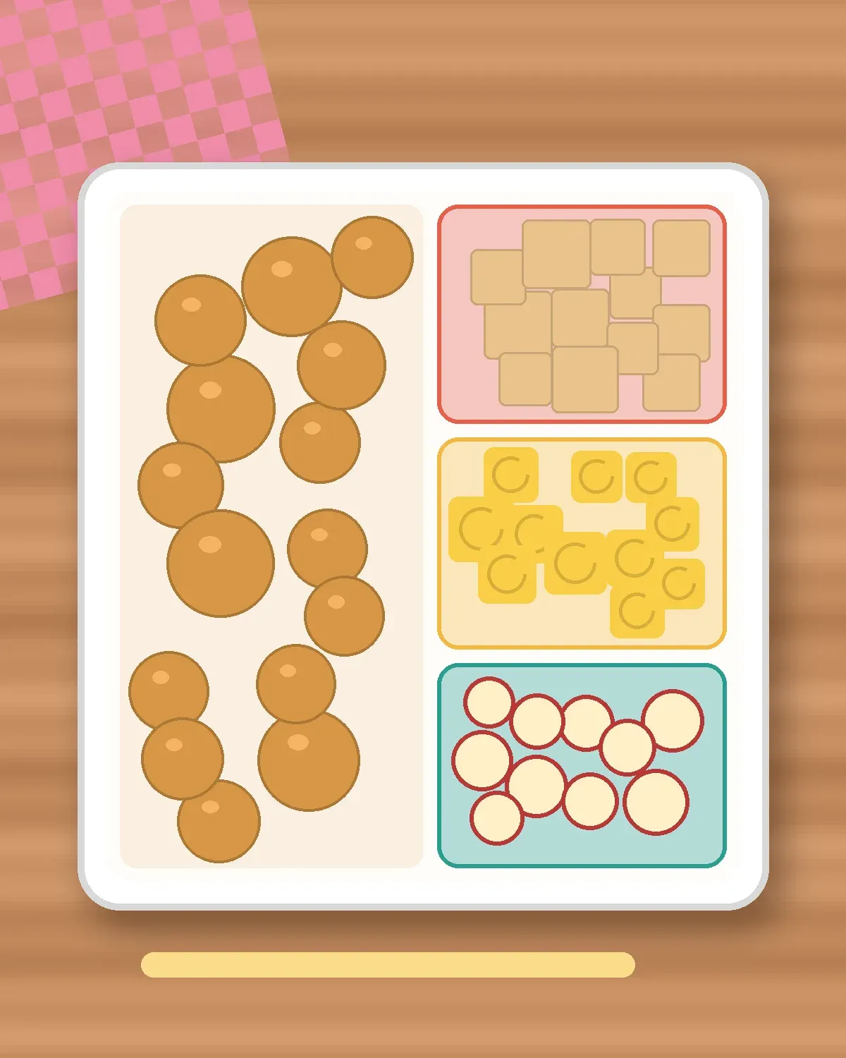 Illustration of Chicken Katsu Strips in a colourful bento box