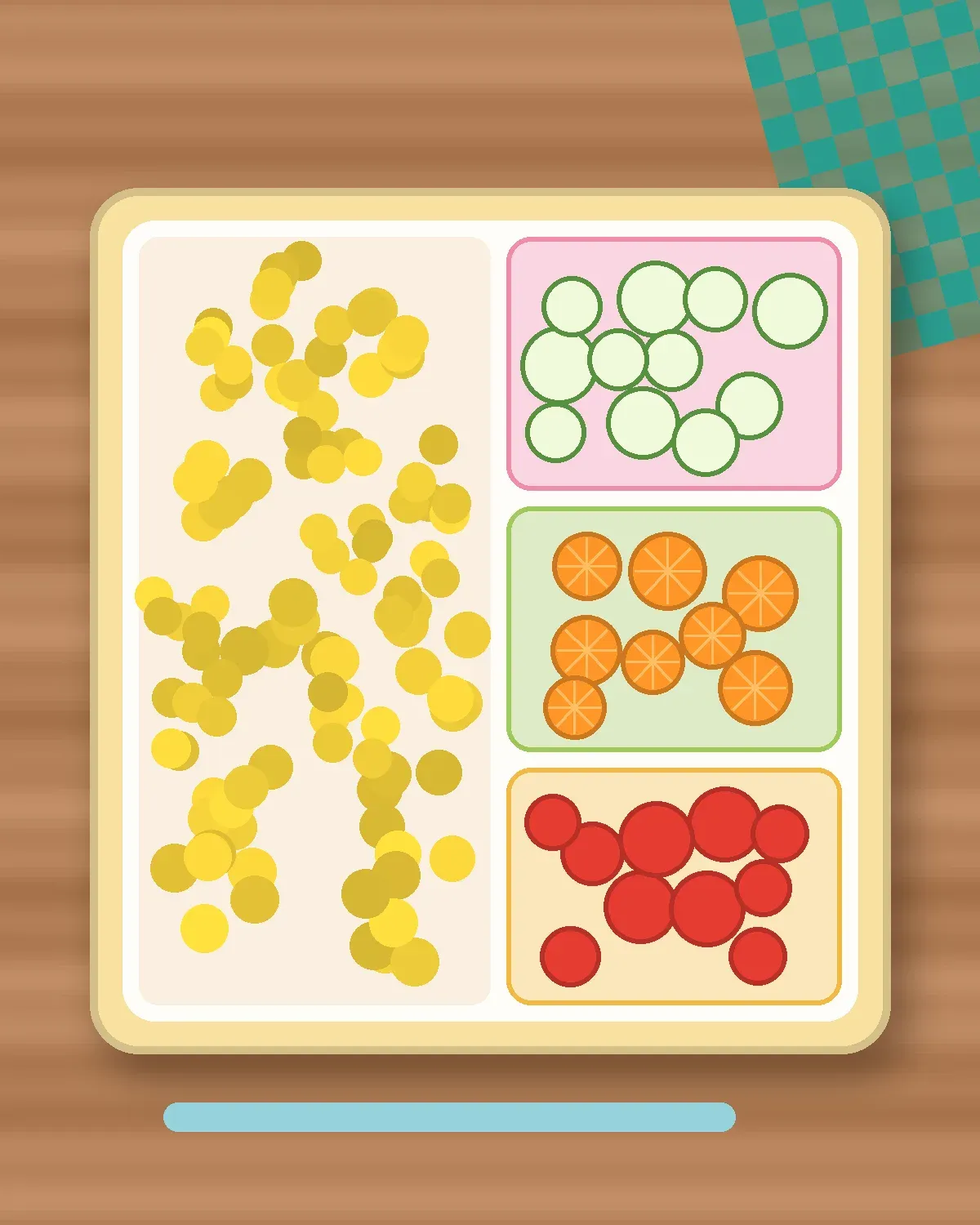 Illustration of Corn Cup in a colourful bento box
