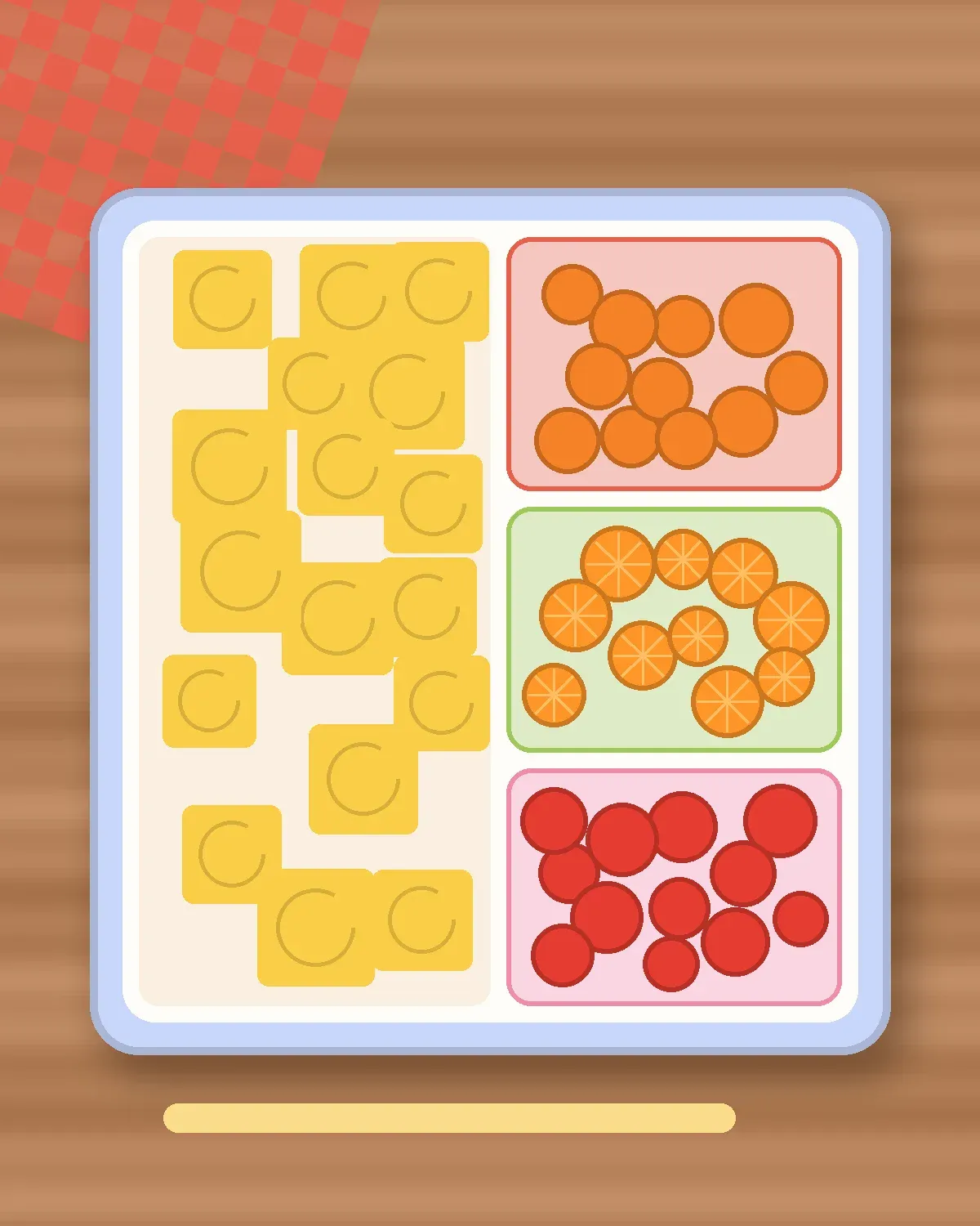 Illustration of Gyeran-Mari (Korean Rolled Omelette) in a colourful bento box