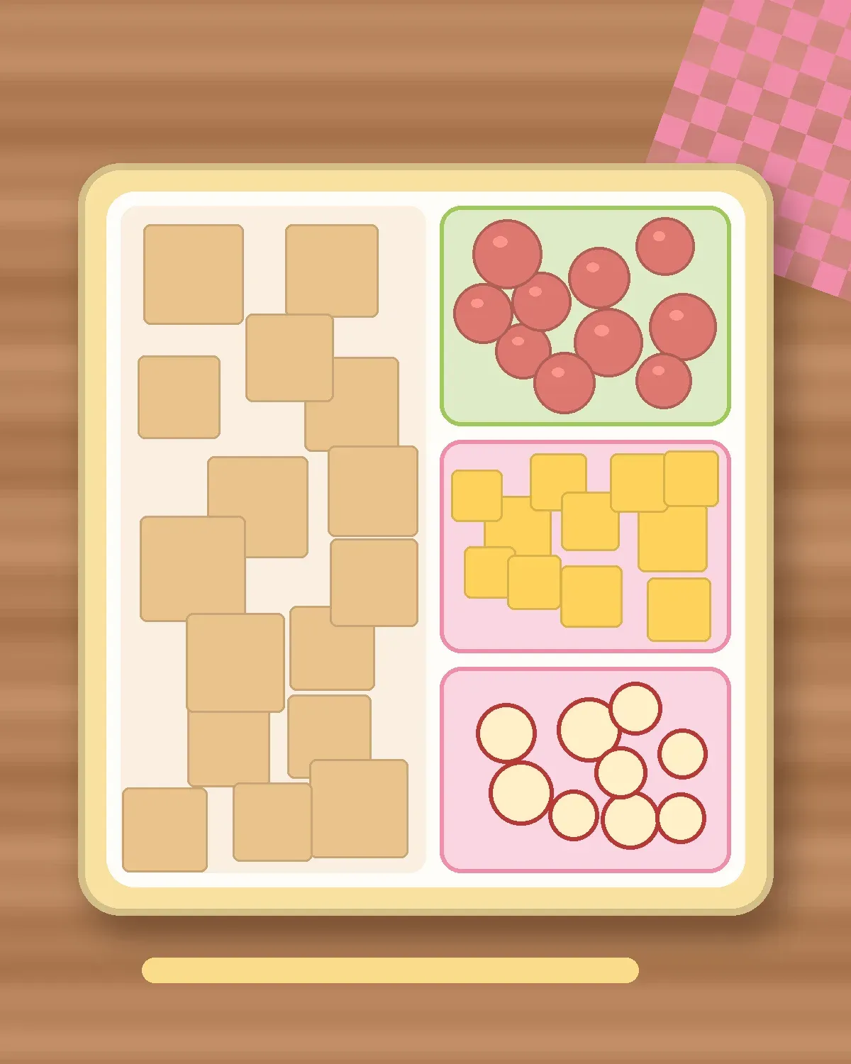 Illustration of Ham & Cheese Sandwich Sushi in a colourful bento box
