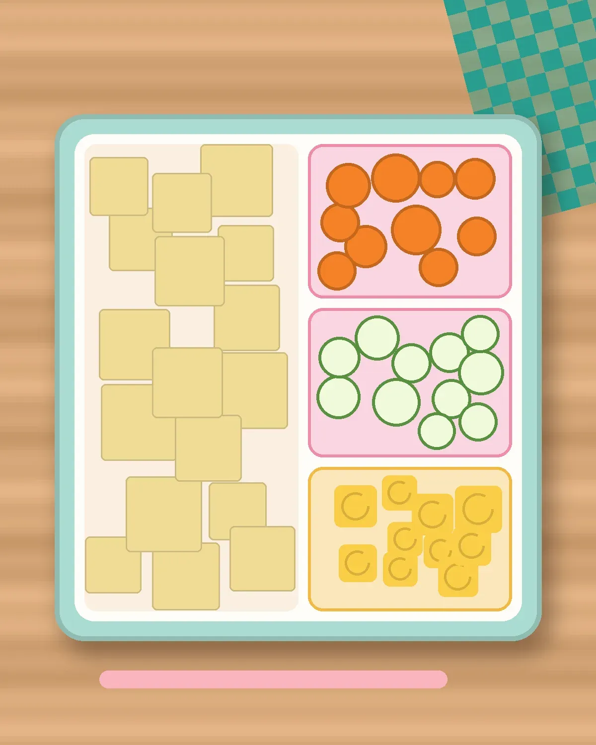 Illustration of Japanese Potato Salad in a colourful bento box