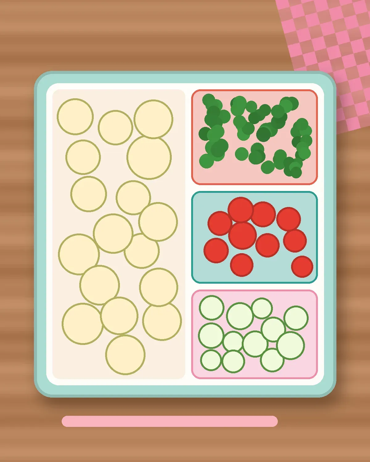 Illustration of Korean Pear Fans in a colourful bento box