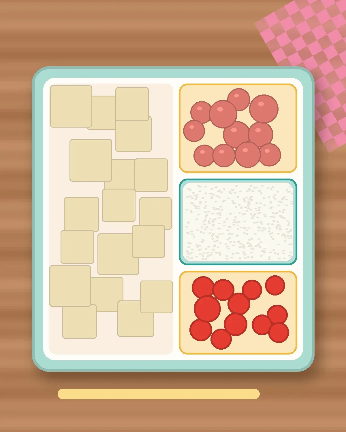 Illustration of Mapo-Style Mild Tofu in a colourful bento box