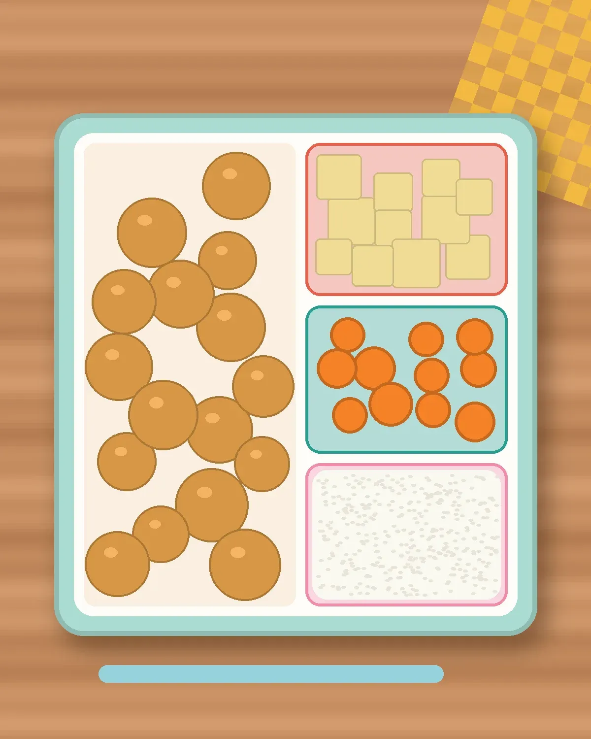 Illustration of Mild Japanese Curry Rice in a colourful bento box