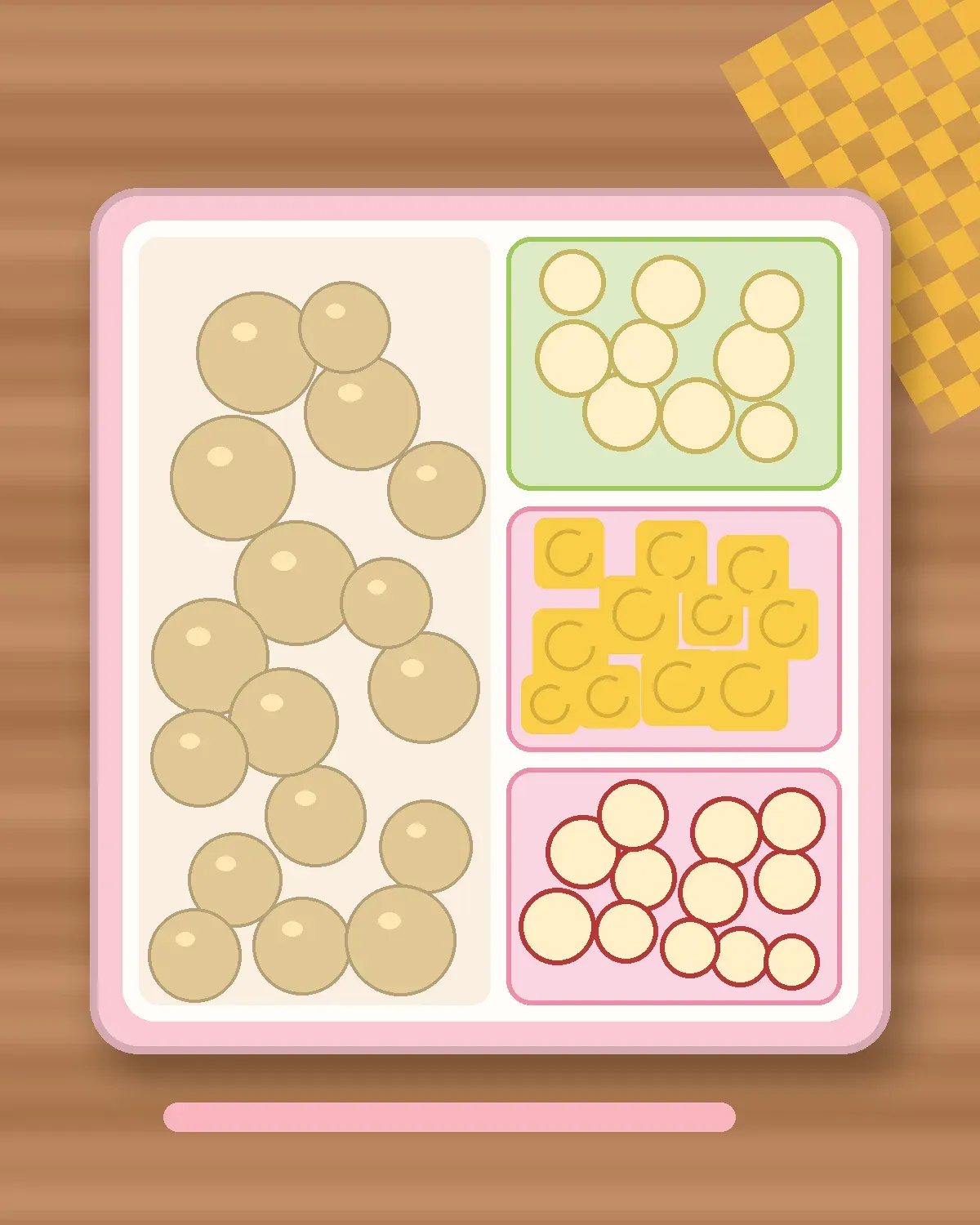 Illustration of Oat Banana Pancakes in a colourful bento box