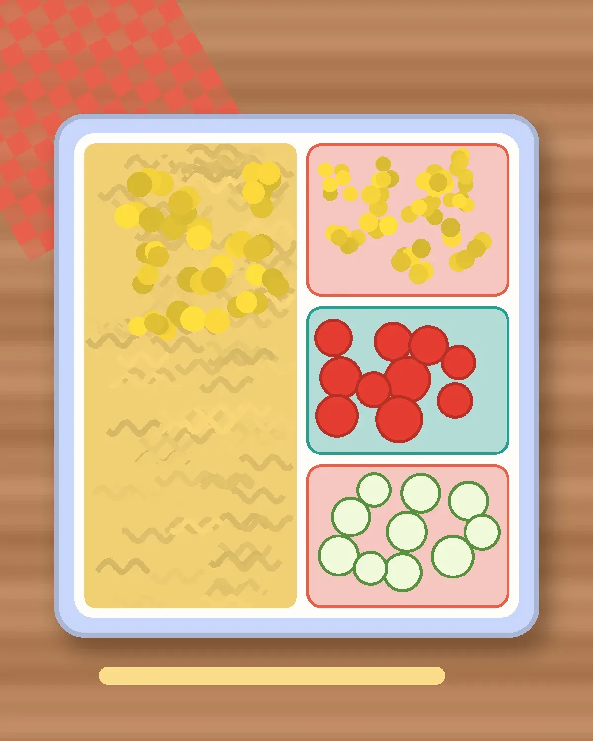 Illustration of Rainbow Pasta Salad in a colourful bento box