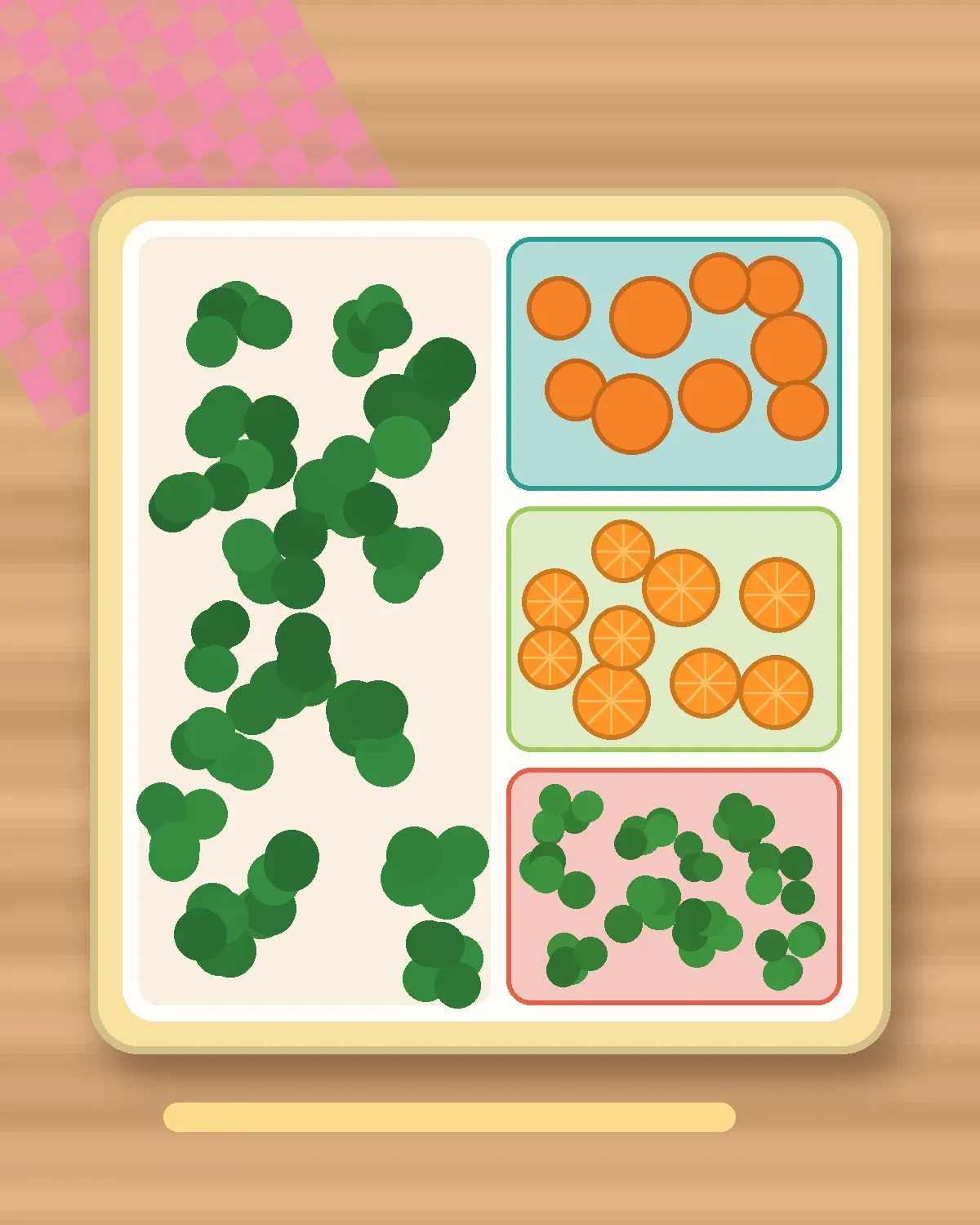 Illustration of Sigeumchi Namul (Sesame Spinach) in a colourful bento box