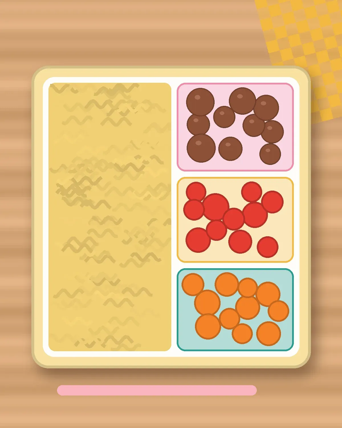Illustration of Spaghetti Bolognese in a colourful bento box
