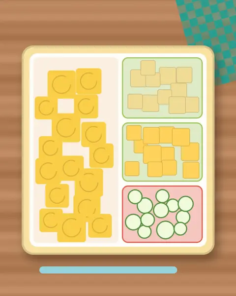 Illustration of Mini Potato Frittata Bites in a colourful bento box