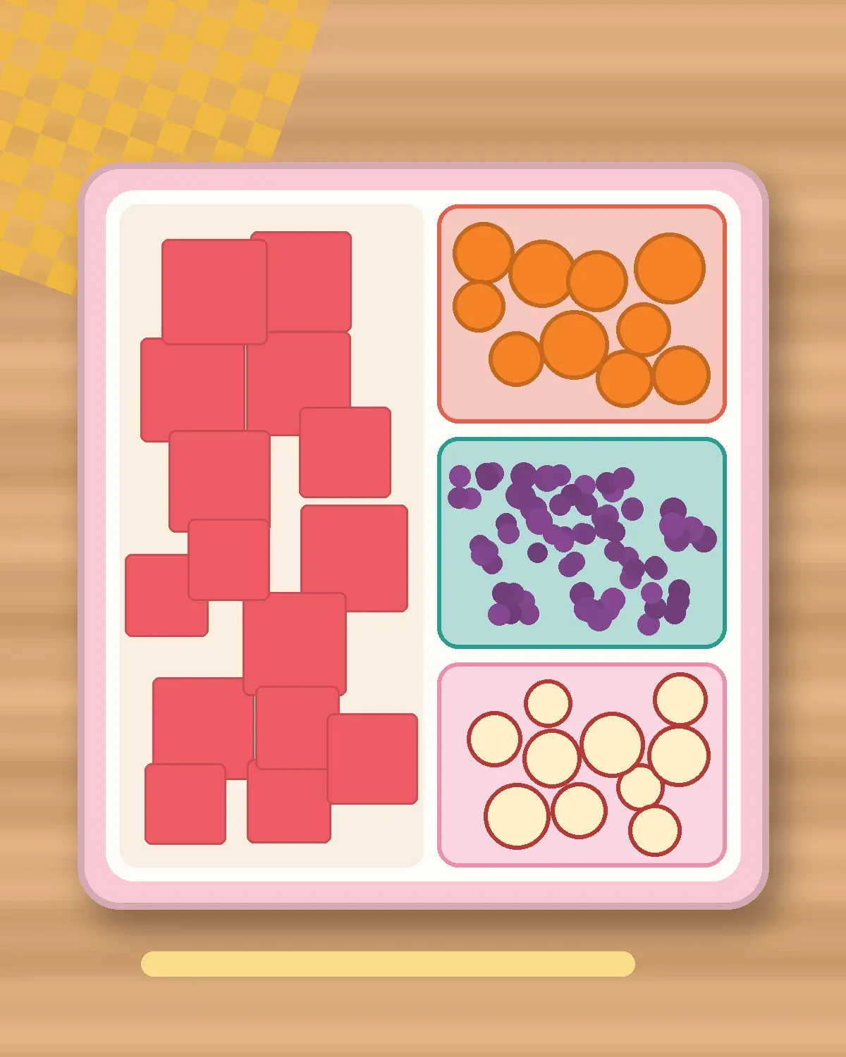 Illustration of Watermelon Sticks in a colourful bento box
